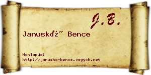Januskó Bence névjegykártya